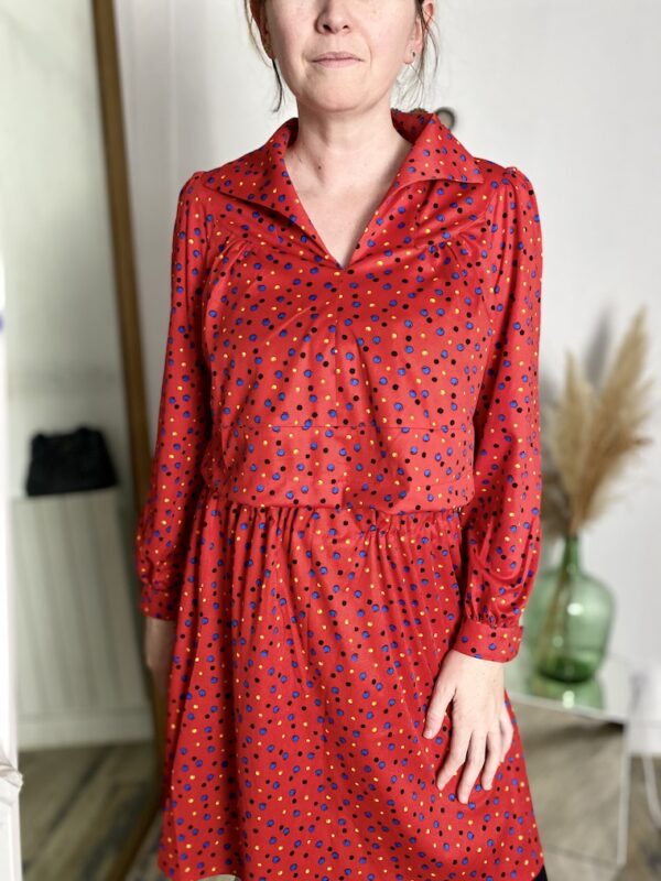 Ensemble upcycle a pois rouge 2