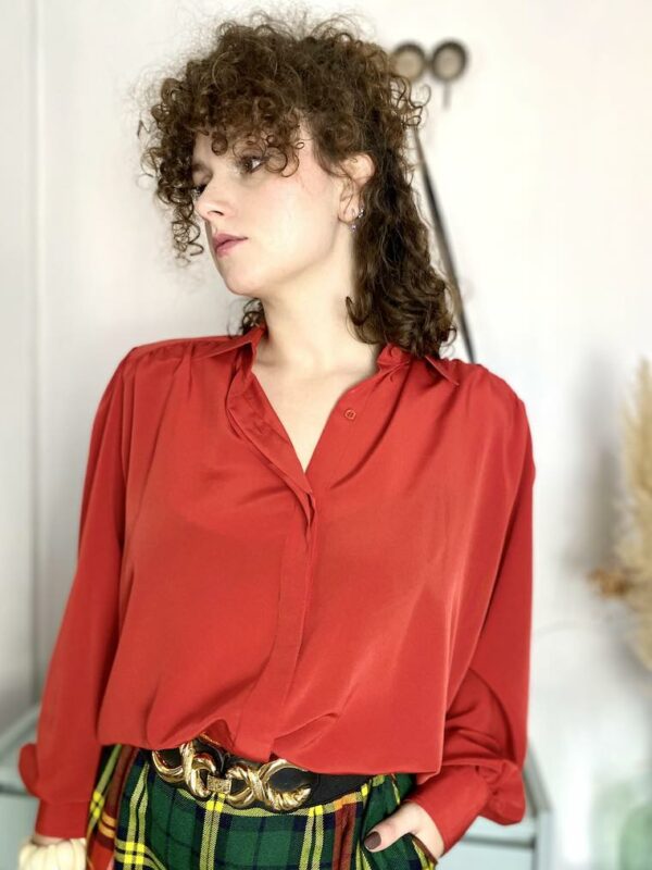 chemise rouge vintage annees 80 1