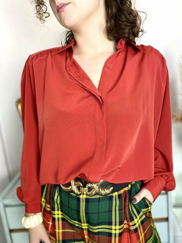 chemise rouge vintage annees 80 2