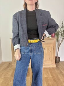 Blazer brodé en laine, vintage.