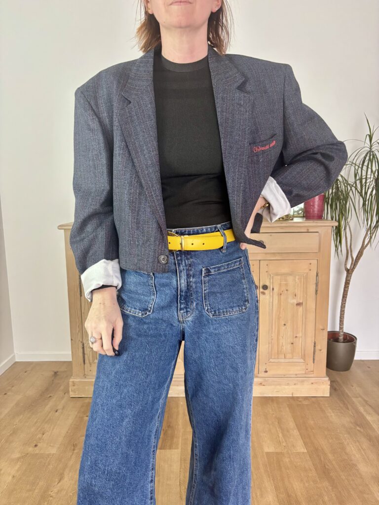 Blazer brodé en laine, vintage.