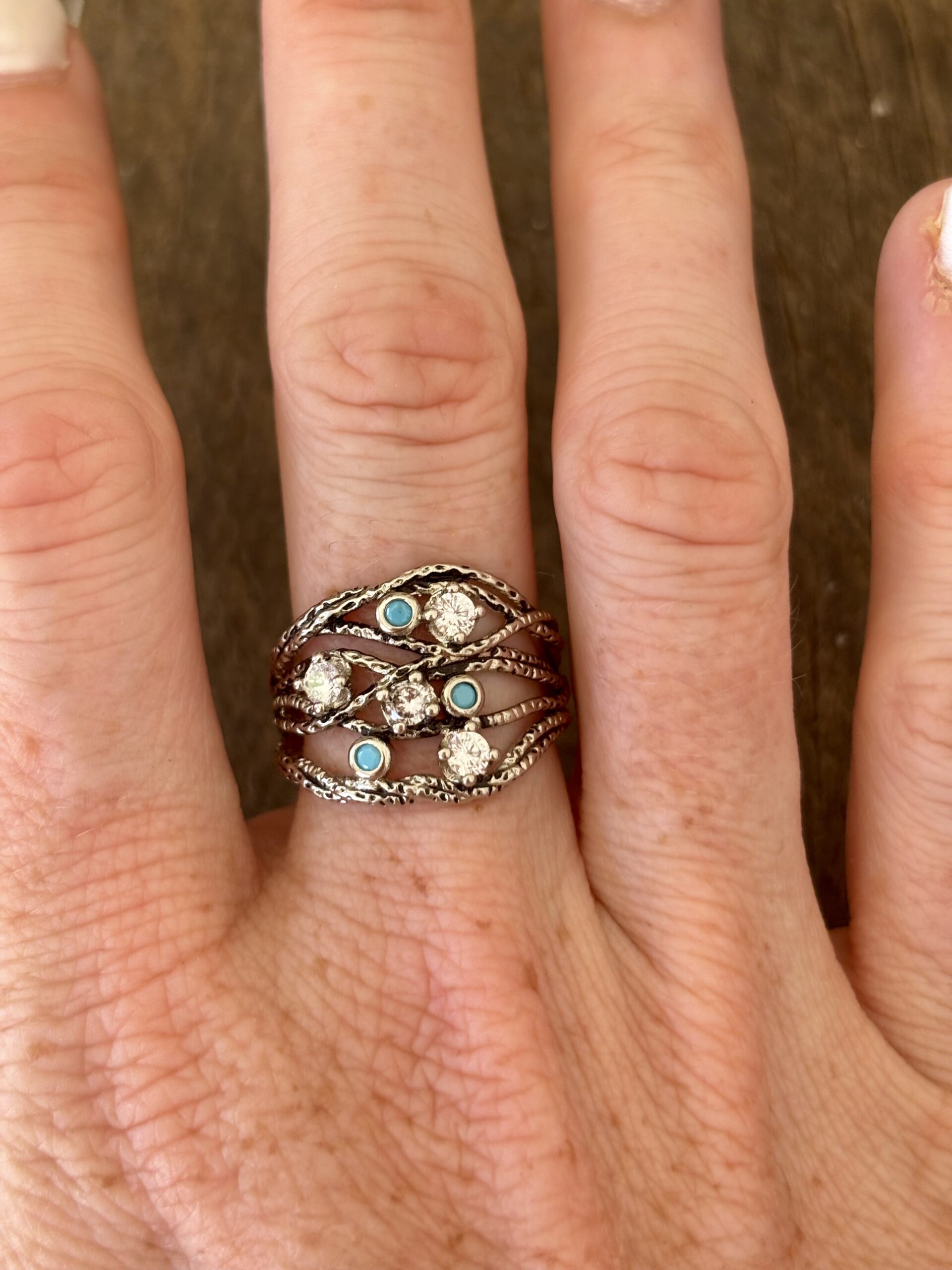 Bague en argent et zirconium. – Image 3