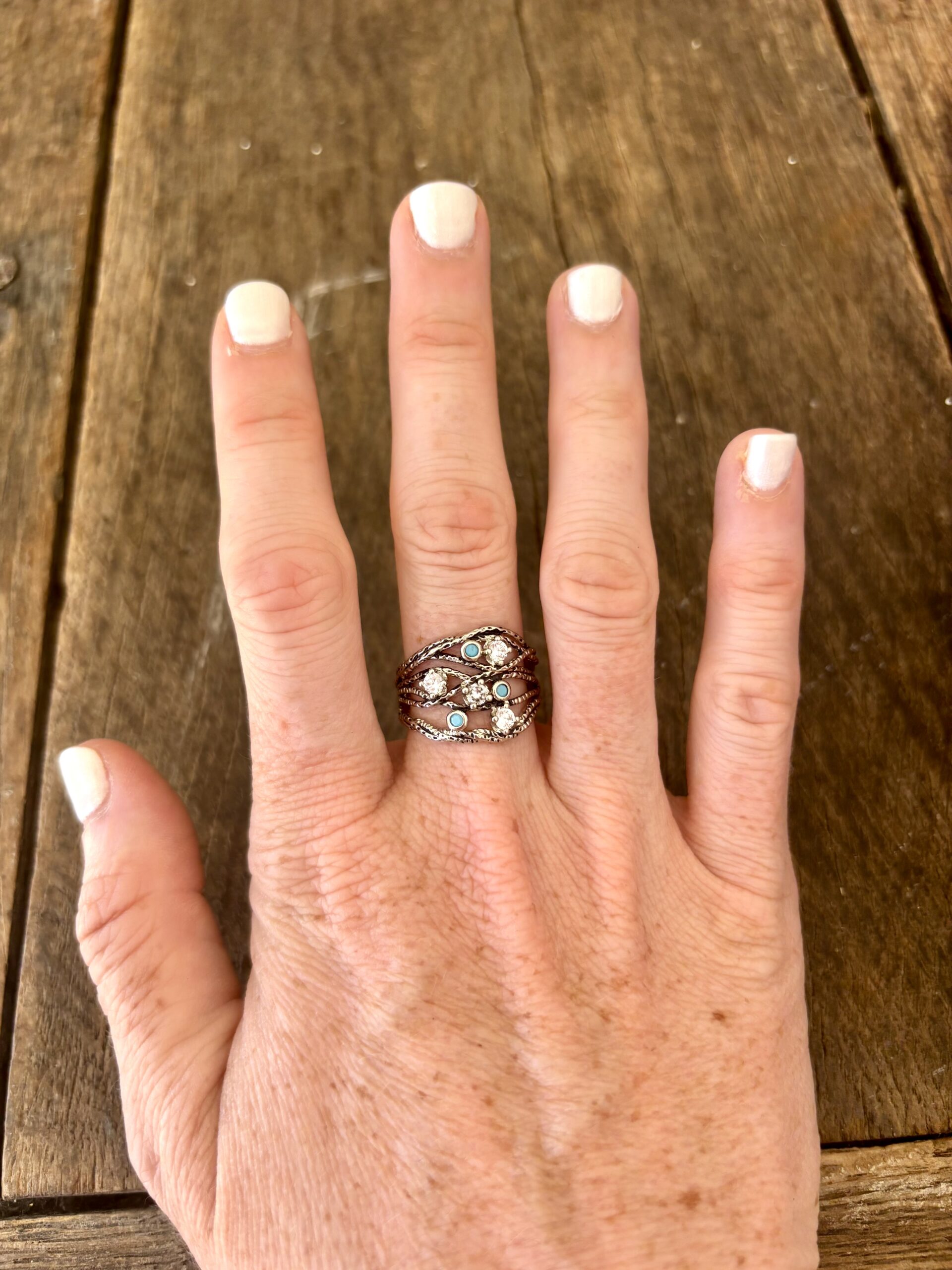 Bague en argent et zirconium. – Image 2