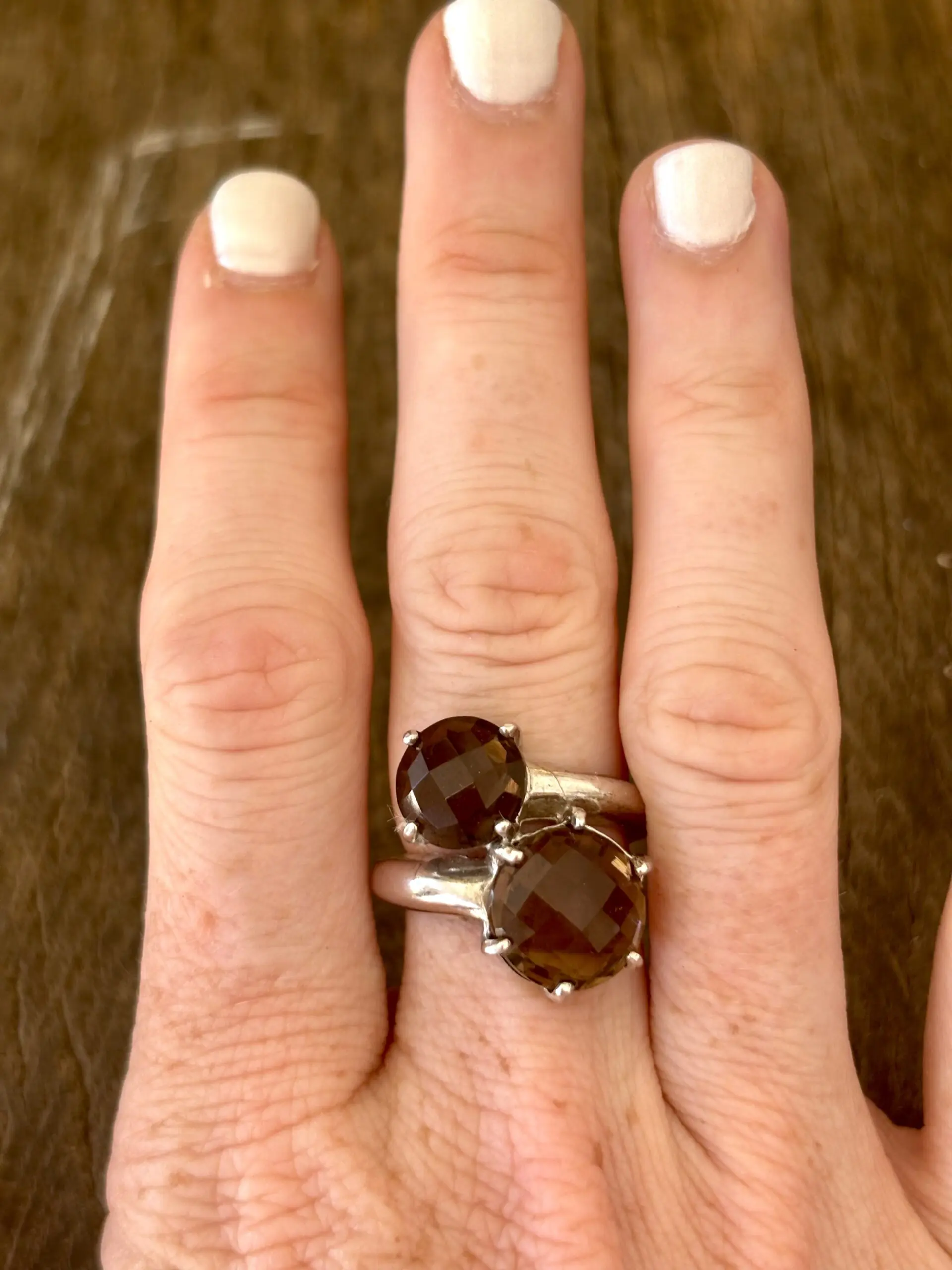 Bague toi et moi en Quartz Fumé. – Image 3