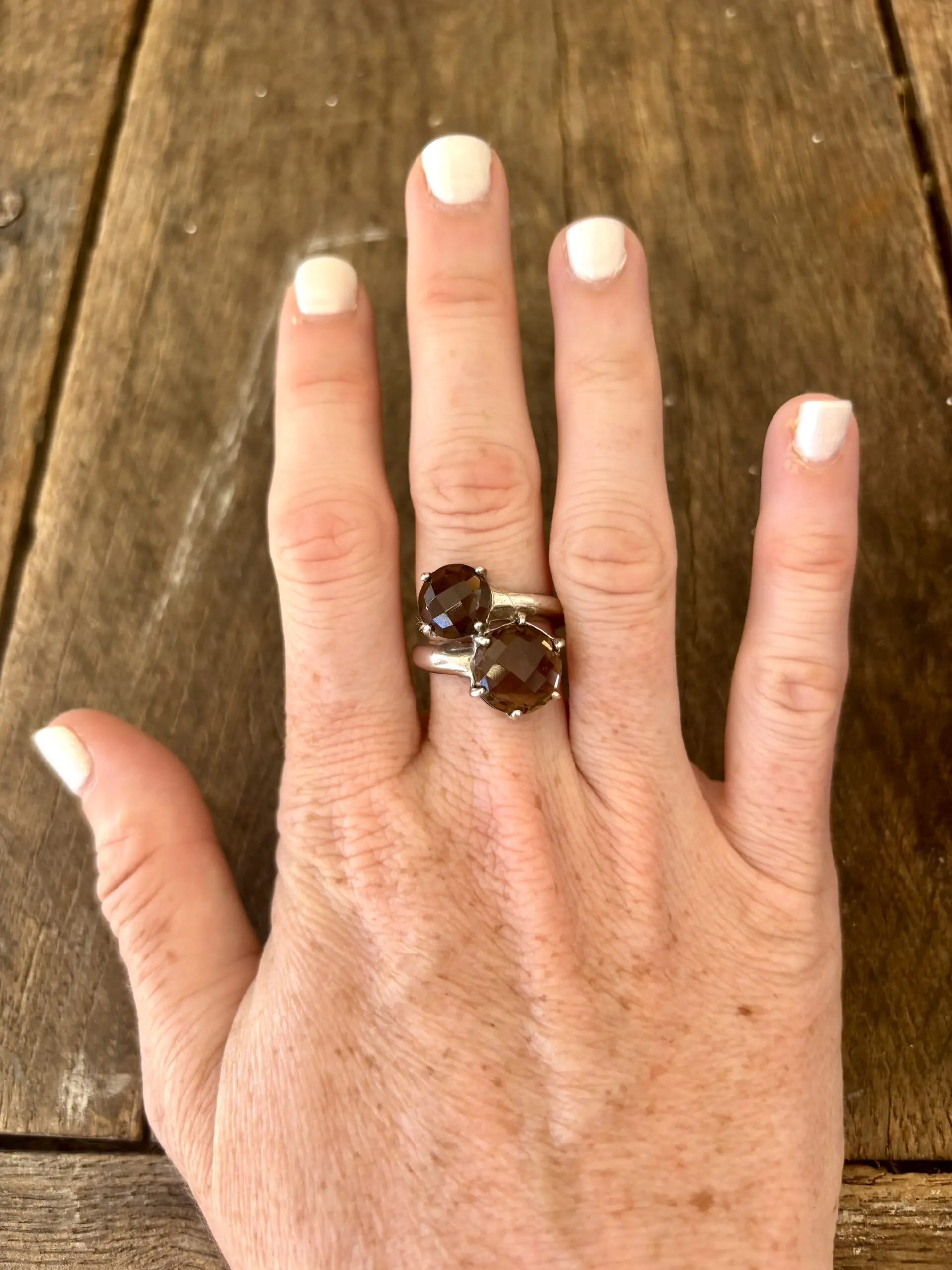 Bague toi et moi en Quartz Fumé.