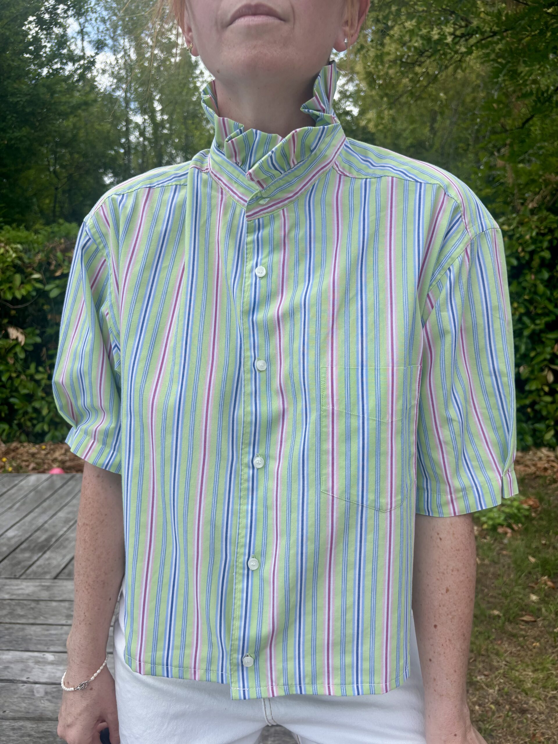 Chemise upcyclé, rayée. – Image 3
