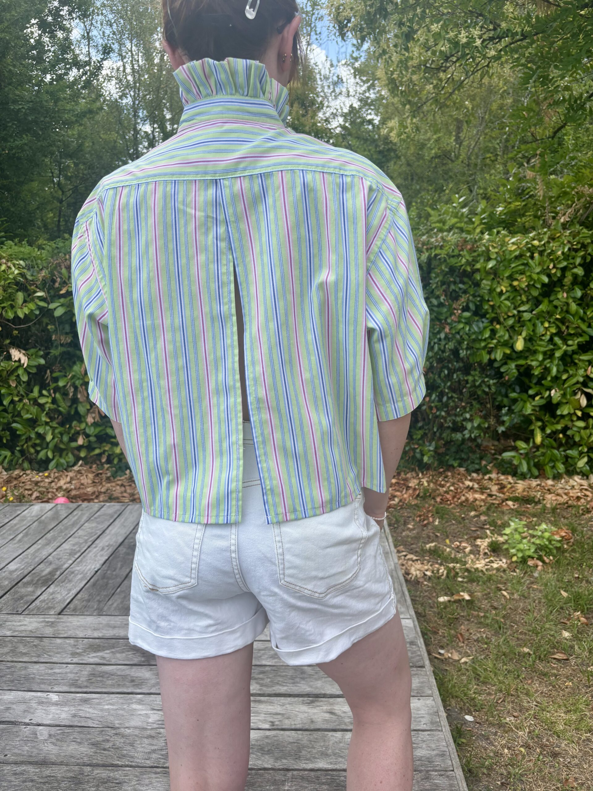 Chemise upcyclé, rayée. – Image 2