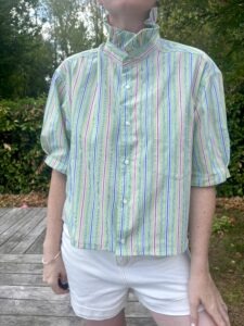 Chemise upcyclé, rayée.