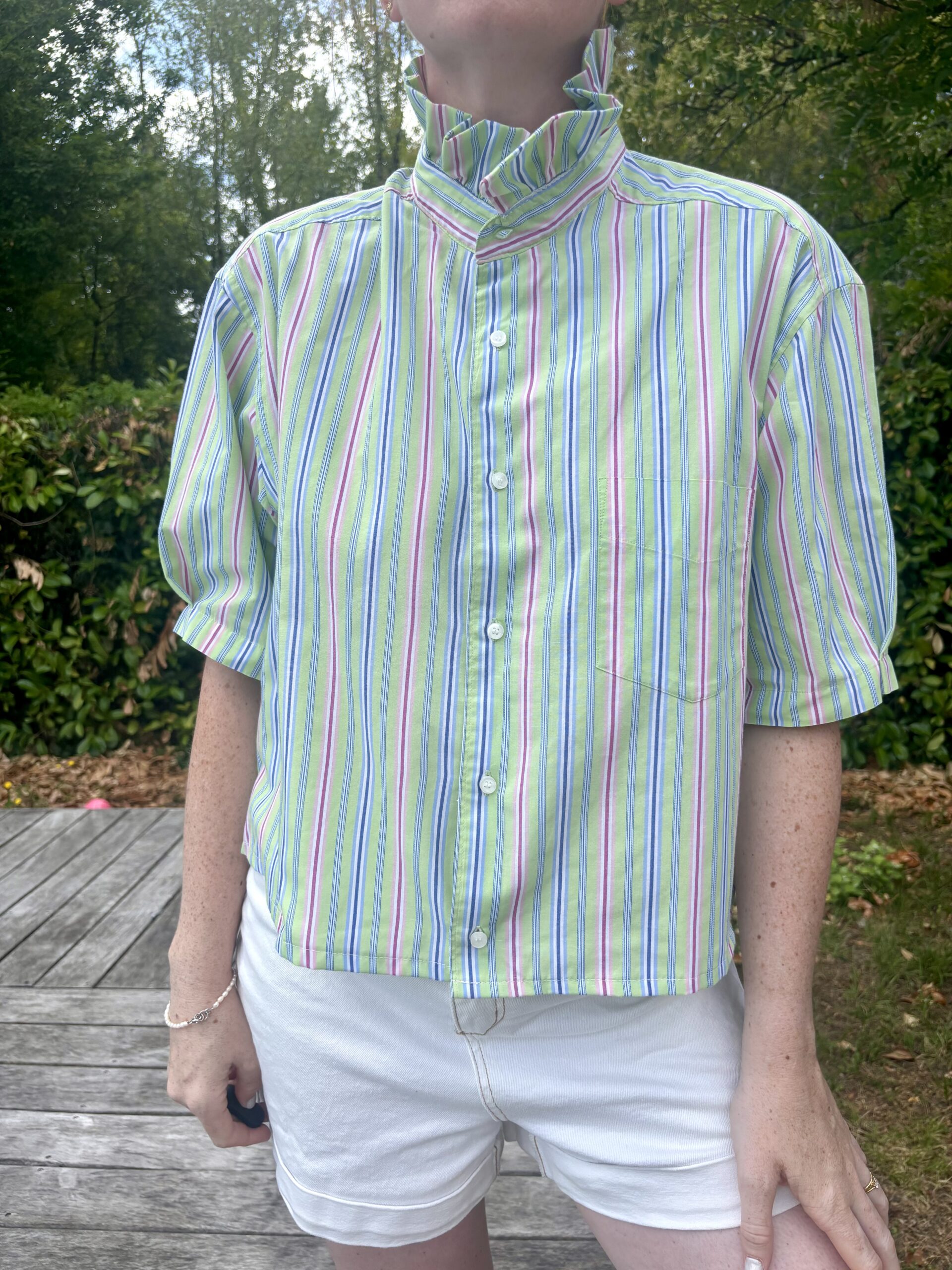 Chemise upcyclé, rayée.