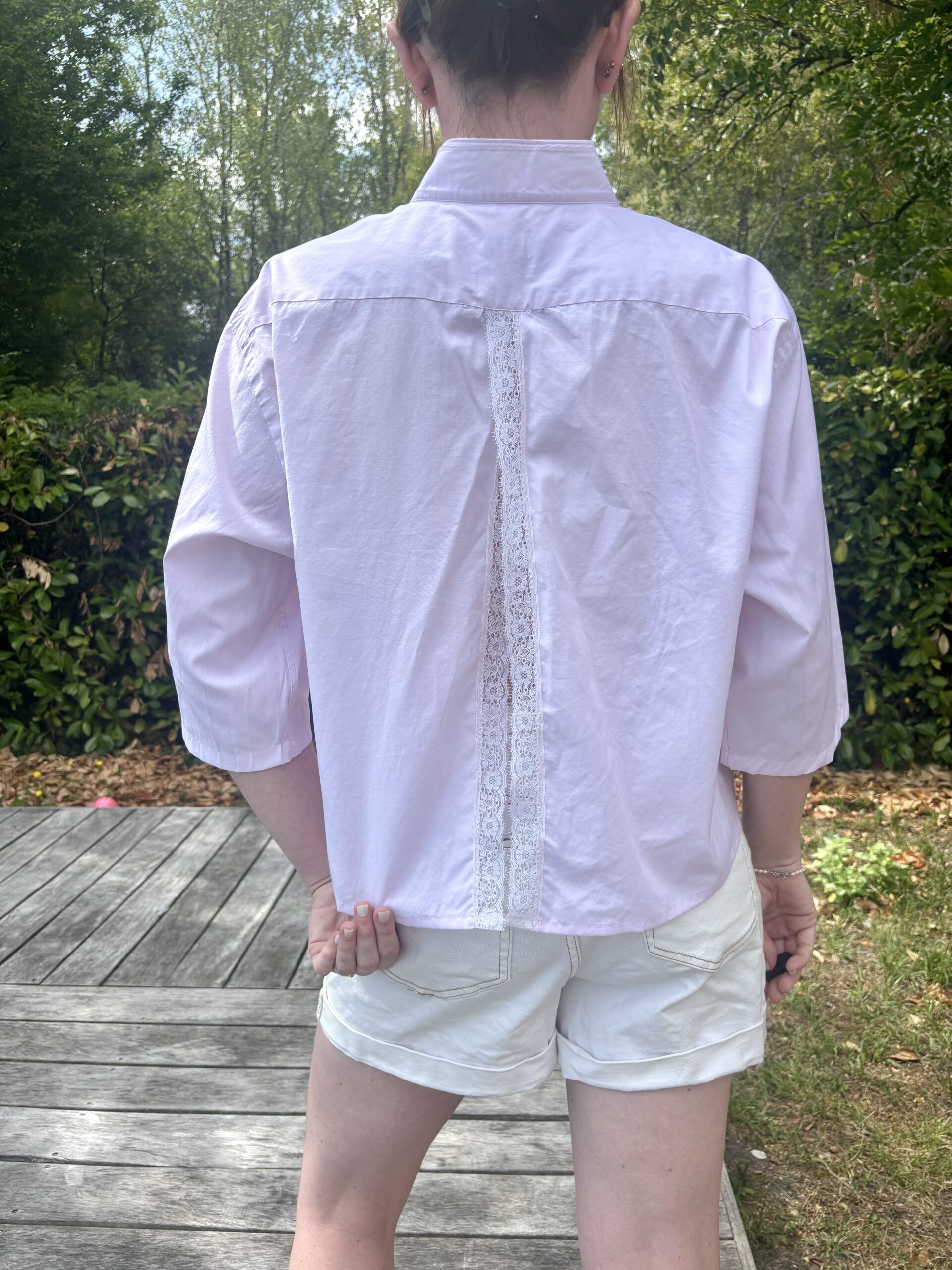 Chemise upcyclé, rose poudrée.