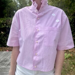 Chemise upcyclée, col victorien.