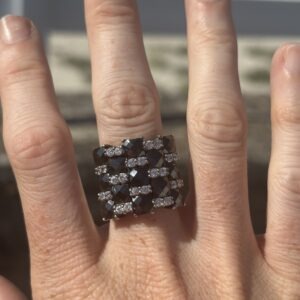 Bague Agatha en argent et zirconium. T54