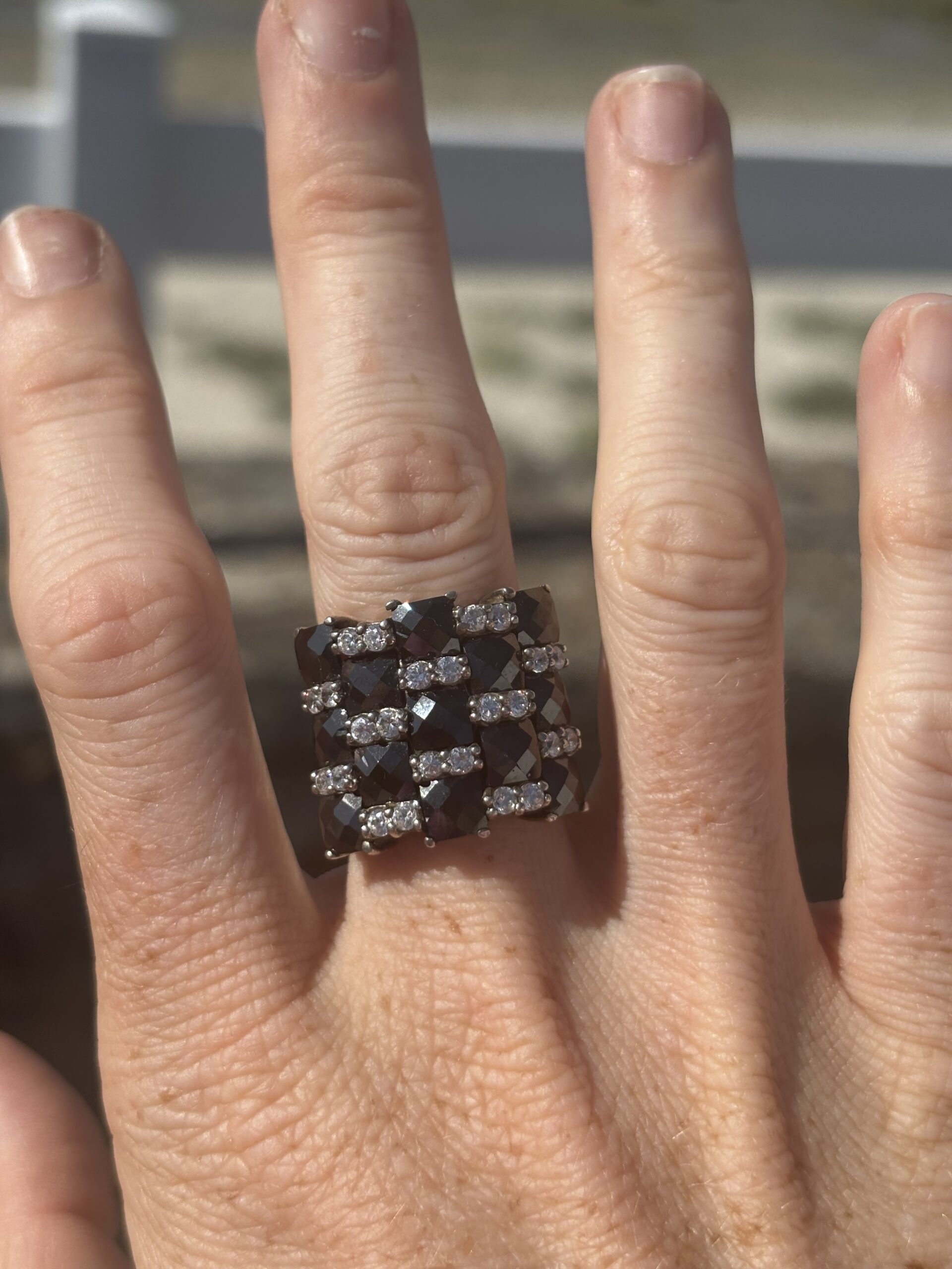 Bague Agatha en argent et zirconium. T54