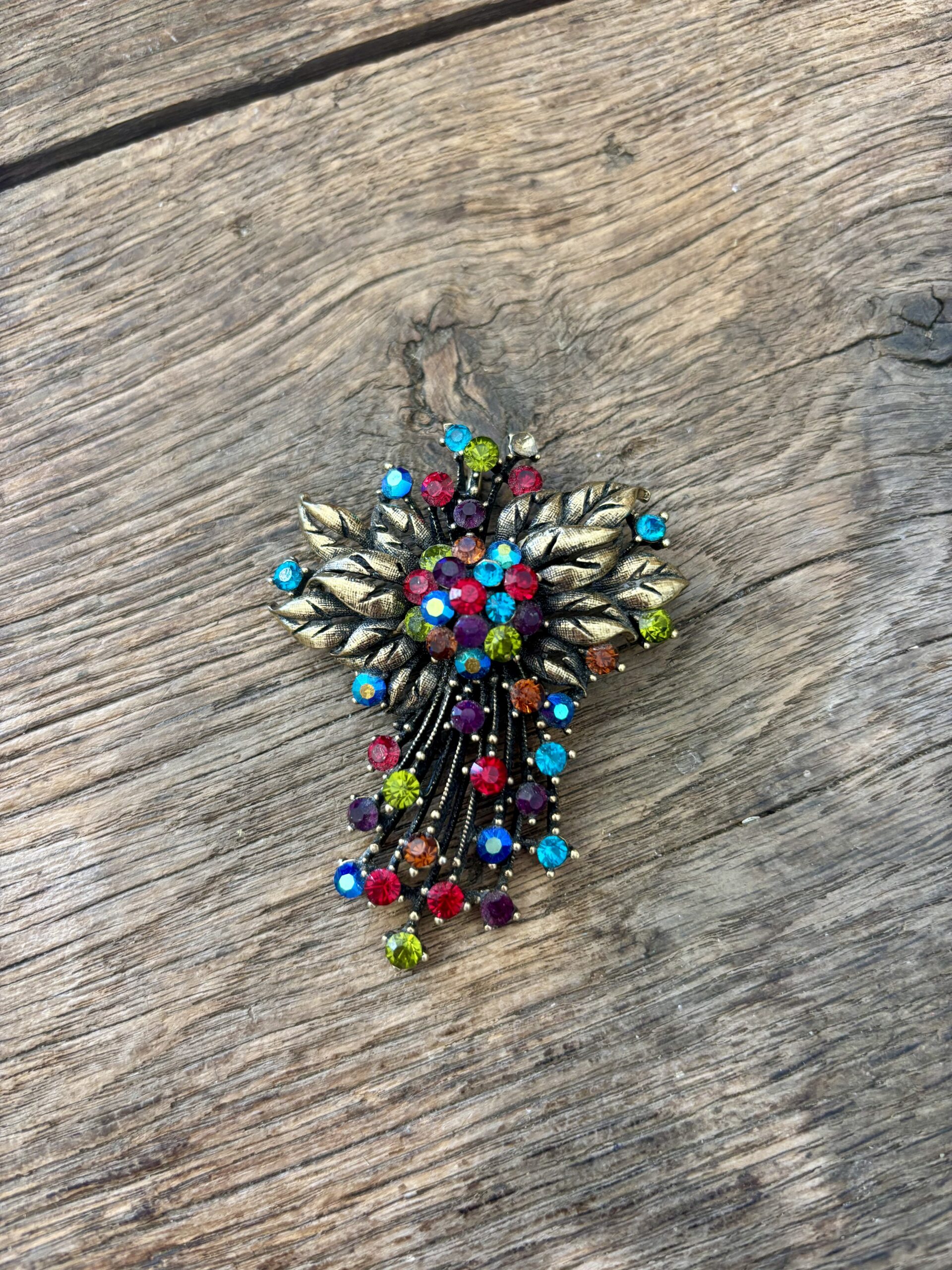 Broche Cascade Vintage Années 50 – Bouquet Floral