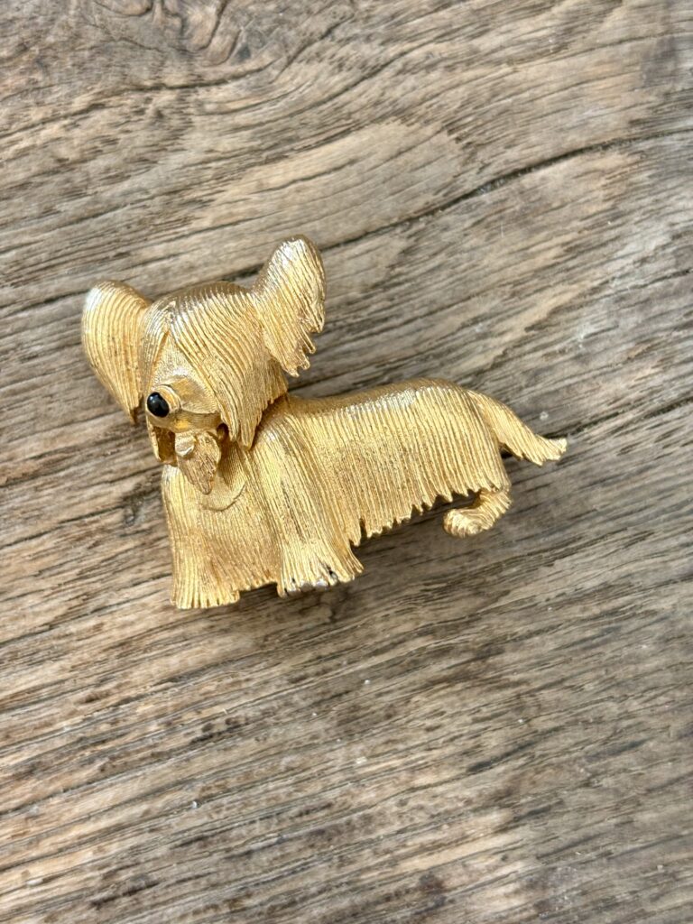 Broche Chien Yorkshire Vintage Années 60/70.