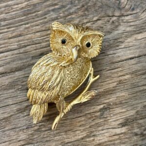 Broche Chouette Vintage Années 70, Orena Paris.